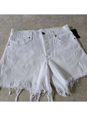 Edyson White Frayed Hem Jean Shorts Sz 27 New
